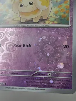 Fidough #038/091 Paldean Fates Reverse Cosmos Holo Costco Pokemon SWIRL - Image 2