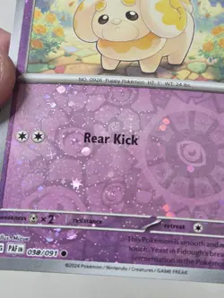 Fidough #038/091 Paldean Fates Reverse Cosmos Holo Costco Pokemon SWIRL - Image 3