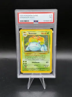 1999 POKEMON BASE SET UNLIMITED #15 VENUSAUR-HOLO PSA 7 - Image 1