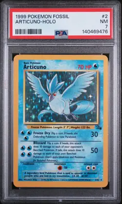 Articuno-Holo Pokemon Fossil 2/62 PSA 7 - Image 1