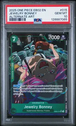PSA 10 ONE PIECE EXTRA BOOSTER #015 JEWELRY BONNEY ALTERNATE ART EB02 015 POP 39 - Image 1