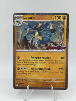 Pokemon TCG Lucario 114/198 Stamped, NM Condition - Image 1