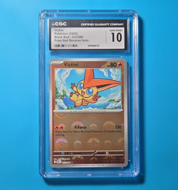 🔥Pokemon Victini Black Bolt Rare 012/086 Poke Ball Reverse Holo CGC 10 Gem Mint - Image 1