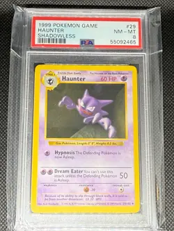 Haunter 29/102 Shadowless Base Set 1999 WOTC PSA 8 NM-MT Pokemon Vintage - Image 1
