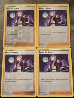 Boss's Orders x4 132/172 Near Mint Playset Brilliant Stars Reverse Holo Pokemon - Image 1