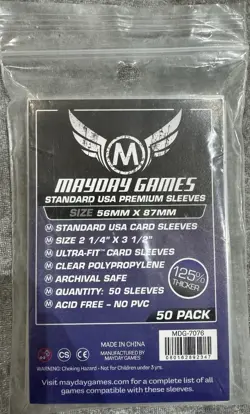 50 x Mayday Games Premium Clear Standard USA Card Sleeves (56 x 87mm) - Image 1
