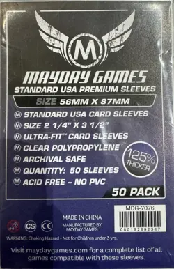 50 x Mayday Games Premium Clear Standard USA Card Sleeves (56 x 87mm) - Image 2