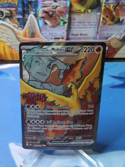 Pokemon Card Team Rocket's Moltres ex 208/182 STAMPED Destined Rivals Near Mint - Image 1