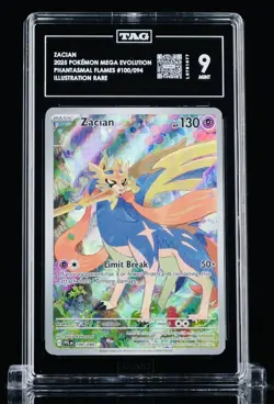 2025 Pokemon Phantasmal Flames Zacian Illustration Rare #100/094 TAG 9 - Image 1