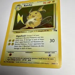 Pokemon TCG Raichu Fossil Holo Rare Unlimited 14/62 90 HP 1999 English Arita - Image 5