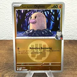 Pokemon Cards Team Rocket’s Diglett 100/217 Rocket Reverse Ascended Heroes Card - Image 1