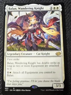 MTG Jumpstart 2022 Balan, Wandering Knight ANIME ART RARE M/NM Pack Fresh - Image 1