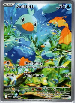 Ducklett 109/086 SV: White Flare - Pokemon Card - NM - Image 1