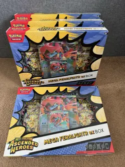 Pokemon TCG Ascended Heroes Mega Feraligatr Ex Box (x4) - Brand New & Sealed - Image 1
