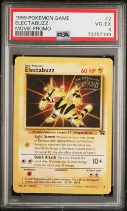 Pokemon TCG Electabuzz Wizards Black Star Promo 1999 2 Regular Promo PSA 4 VG-EX - Image 1