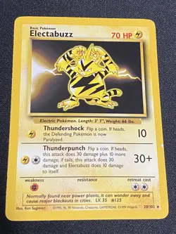 Pokemon Electabuzz 20/102 Base Set Non Holo Rare Unlimited NM/Mint 1999 WOTC PSA - Image 1