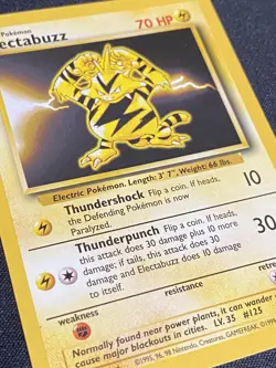 Pokemon Electabuzz 20/102 Base Set Non Holo Rare Unlimited NM/Mint 1999 WOTC PSA - Image 3