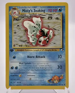 Misty's Seaking 55/132 Uncommon 1st Edition Gym Heroes Pokemon WOTC - Image 1