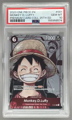 6574 Monkey D. Luffy 2023 One Piece Premium 25th Anniversary #P-001 Promo PSA 10 - Image 1