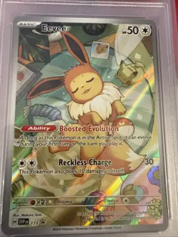 Pokemon Eevee TCG SVP 173 Prismatic Evolutions Promo Card PSA 9 - Image 2