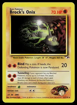 Pokemon Card - Brock's Onix Gym Heroes 21/132 Rare - Image 1