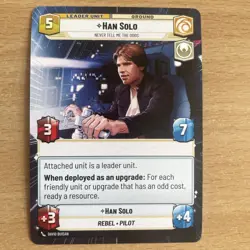 Star Wars Unlimited JTL Hyperspace Card #279 Han Solo - Image 2