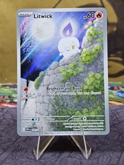 Pokemon TCG Litwick 101/086 White Flare Illustration Rare Holo Card NM- - Image 1