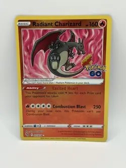 2022 Pokemon Radiant Charizard Holo Card 11/78 Sword & Shield Pokemon Go Rare - Image 1