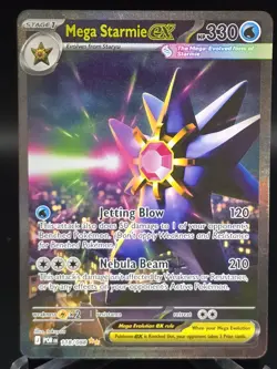 Pokemon TCG Mega Starmie EX 118/088 Full Art Rare Holo Card Water Type - Image 1