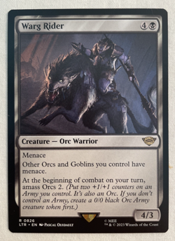 1x Warg Rider #826 Tales of Middle-Earth Rare MTG Magic the Gathering NM - Image 1