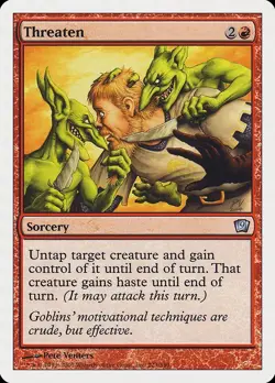 9th Edition Threaten MTG Magic the Gathering NM - Image 1