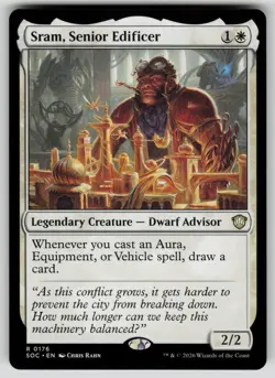 Sram, Senior Edificer Rare Commander: Secrets of Strixhaven 176 MTG NM 2026 - Image 1