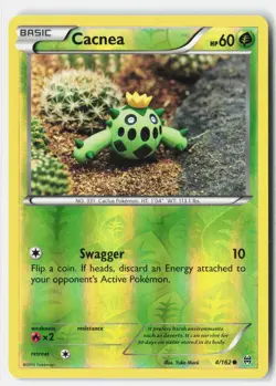 Cacnea 4/162 Common BREAKthrough Pokemon Reverse Holo Lightly Played Yuka Morii - Image 1