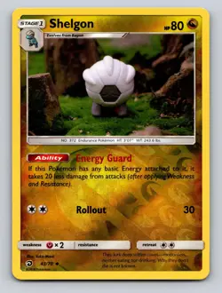 Shelgon 43/70 Uncommon Dragon Majesty Pokemon Reverse Holo NM Yuka Morii Art - Image 1