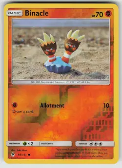Binacle 66/131 Common Forbidden Light Pokemon Reverse Holo Near Mint - Image 1