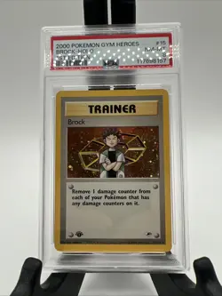 2000 POKEMON GYM HEROES 1ST EDITION #15/132 BROCK HOLO PSA 8 - Image 2