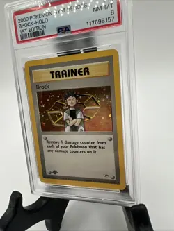 2000 POKEMON GYM HEROES 1ST EDITION #15/132 BROCK HOLO PSA 8 - Image 3
