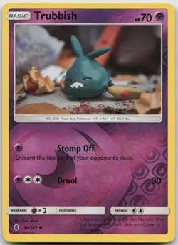 Trubbish 50/145 Yuka Morii Art Guardians Rising Pokemon TCG Reverse Holo NM - Image 1