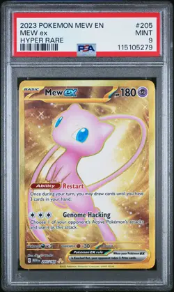 2023 POKEMON MEW EN-151 HYPER RARE #205 MEW EX PSA 9 - Image 1