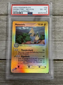 Graded PSA 6 2003 Pokemon Ex - Manectric - Rev. Foil - Ruby & Sapphire - Image 1