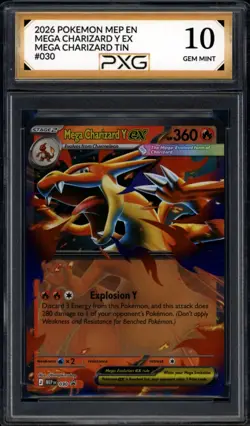 2026 Pokemon MEP EN MEGA CHARIZARD Y EX #030 Graded PXG 10 Gem Mint psa pop 0 - Image 1