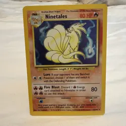 NINETALES 12/102 HOLO HOLO RARE BASE SET UNLIMITED POKEMON - Image 1
