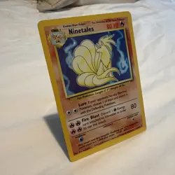 NINETALES 12/102 HOLO HOLO RARE BASE SET UNLIMITED POKEMON - Image 3