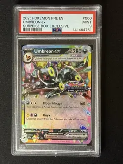 2025 POKEMON PRE EN PRISMATIC EVOLUTIONS #060 UMBREON EX STAMPED PSA 9 - Image 1