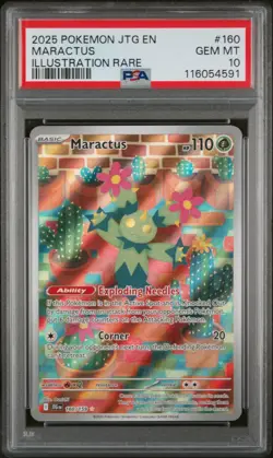 PSA 10 Maractus Illustration Rare #160/159 Pokemon Journey Together 2025 - Image 1