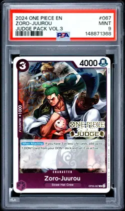 2024 ONE PIECE JUDGE PACK VOLUME 3 067 ZORO-JUUROU PSA 9 MINT - Image 1