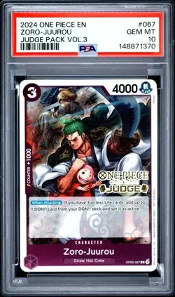 2024 ONE PIECE JUDGE PACK VOLUME 3 067 ZORO-JUUROU PSA 10 GEM MINT - Image 1