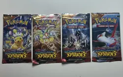 Pokemon Surging Sparks Booster Pack Lot (Art Set of 4) Scarlet & Violet SV08 - Image 1