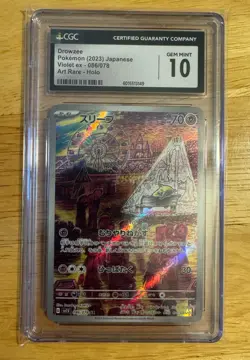 Pokemon TCG CGC 10 Drowzee 086/078 Sv1V Violet ex AR Holo Japanese 2023 - Image 1