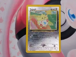 2001 Pokemon Southern Islands Reverse Holo Togepi 4/18 MP with Swirl 🍥 - Image 5